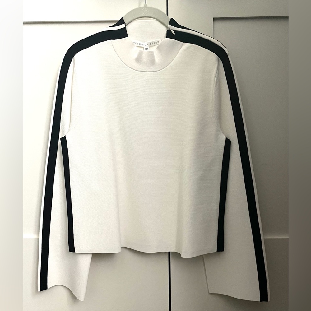 Striped viscose and polyester ski sweater